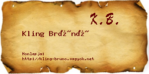 Kling Brúnó névjegykártya